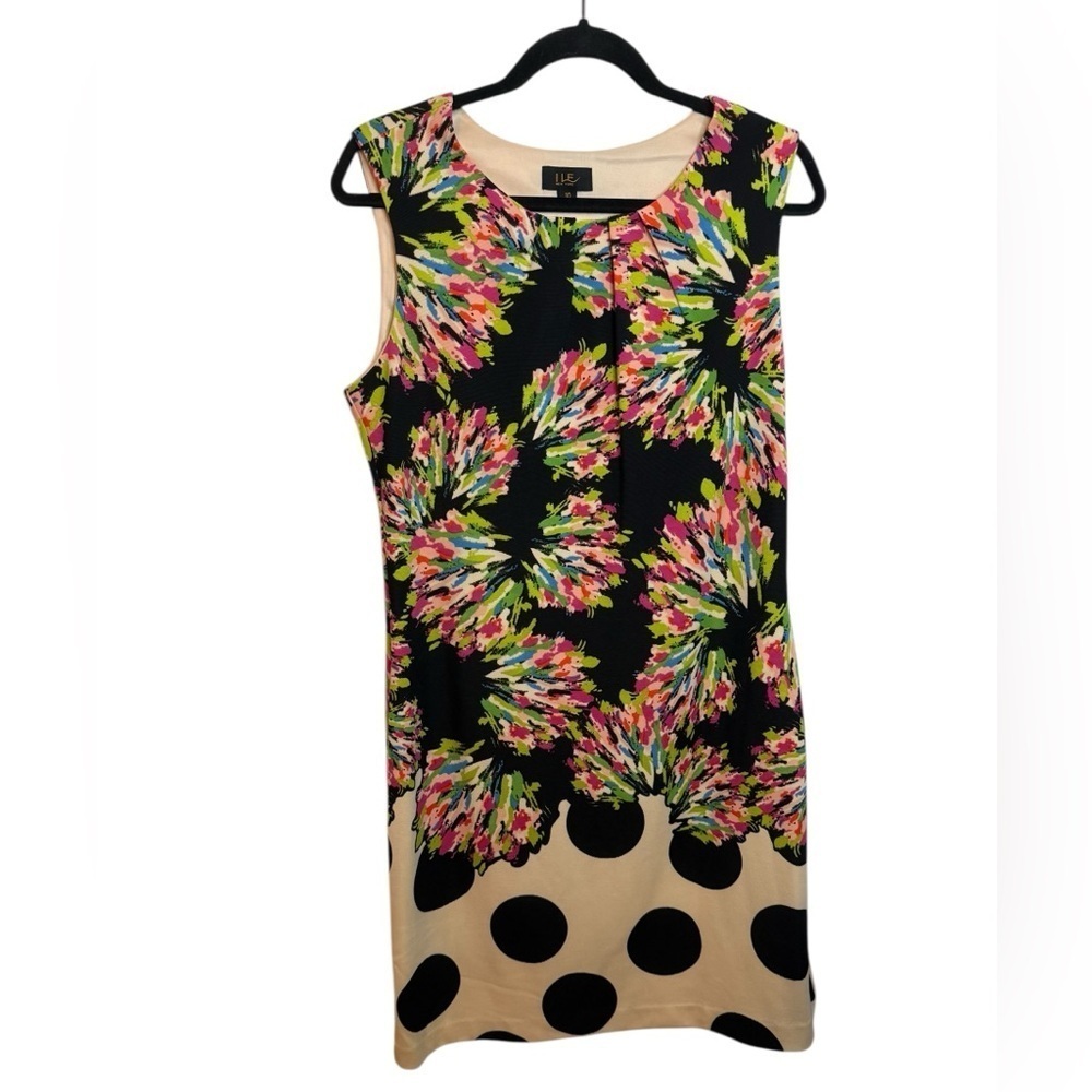Ile New York Floral Polka Dot Shift Dress